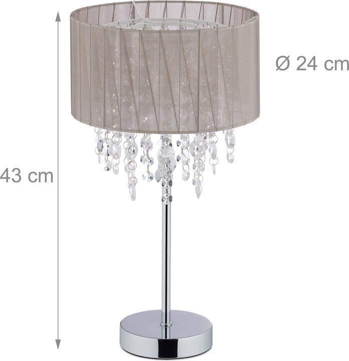Image du produit Relaxdays Lampe de table, abat-jour en organza (E14)