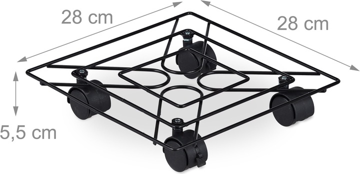 Actual product image Relaxdays Square Plant Caddy Set of 2, In- and Outdoors