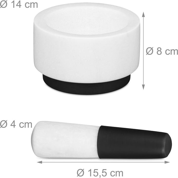 Image du produit Relaxdays Mortier avec pilon, en marbre