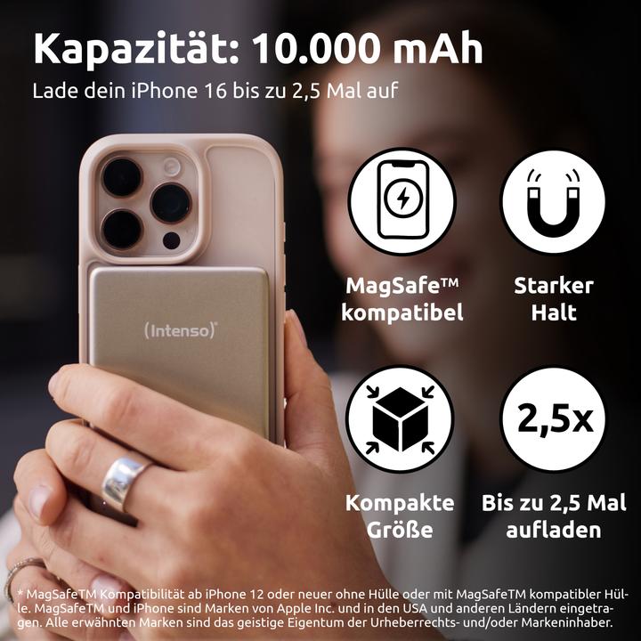 Actual product image Intenso Magn. Wireless Powerbank MW10000 10000 mAh Champagne (10000 mAh, 20 W, 37 Wh)