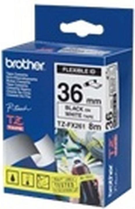 Image du produit Brother Flexitape laminé noir/blanc TZe-FX261 à PT-550 (4 cm, Noir)