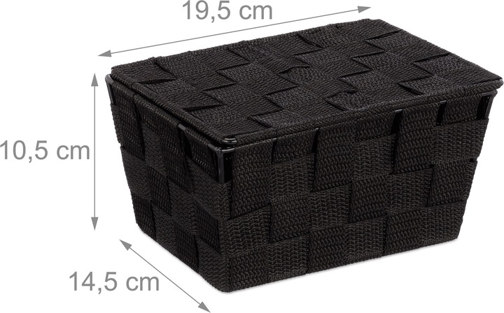 Actual product image Relaxdays Storage Basket, Lidded (1 x, 19.5 x 14.5 x 10.5 cm)