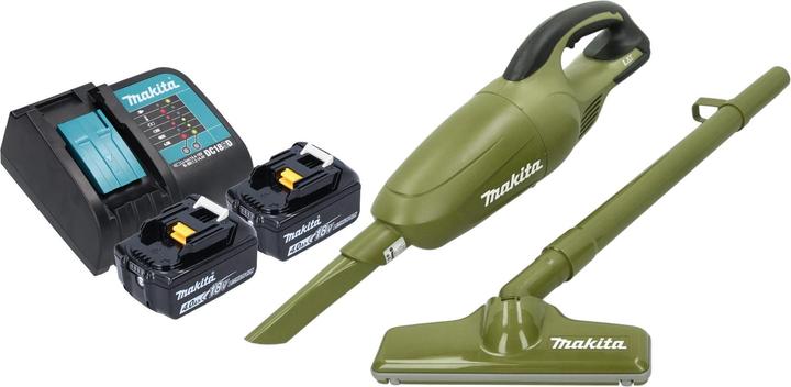 Makita DCL 180 SM2O Akku Staubsauger 18 V 0,65 l Olive Outdoor Adventure Serie + 2x Akku 4,0 Ah +