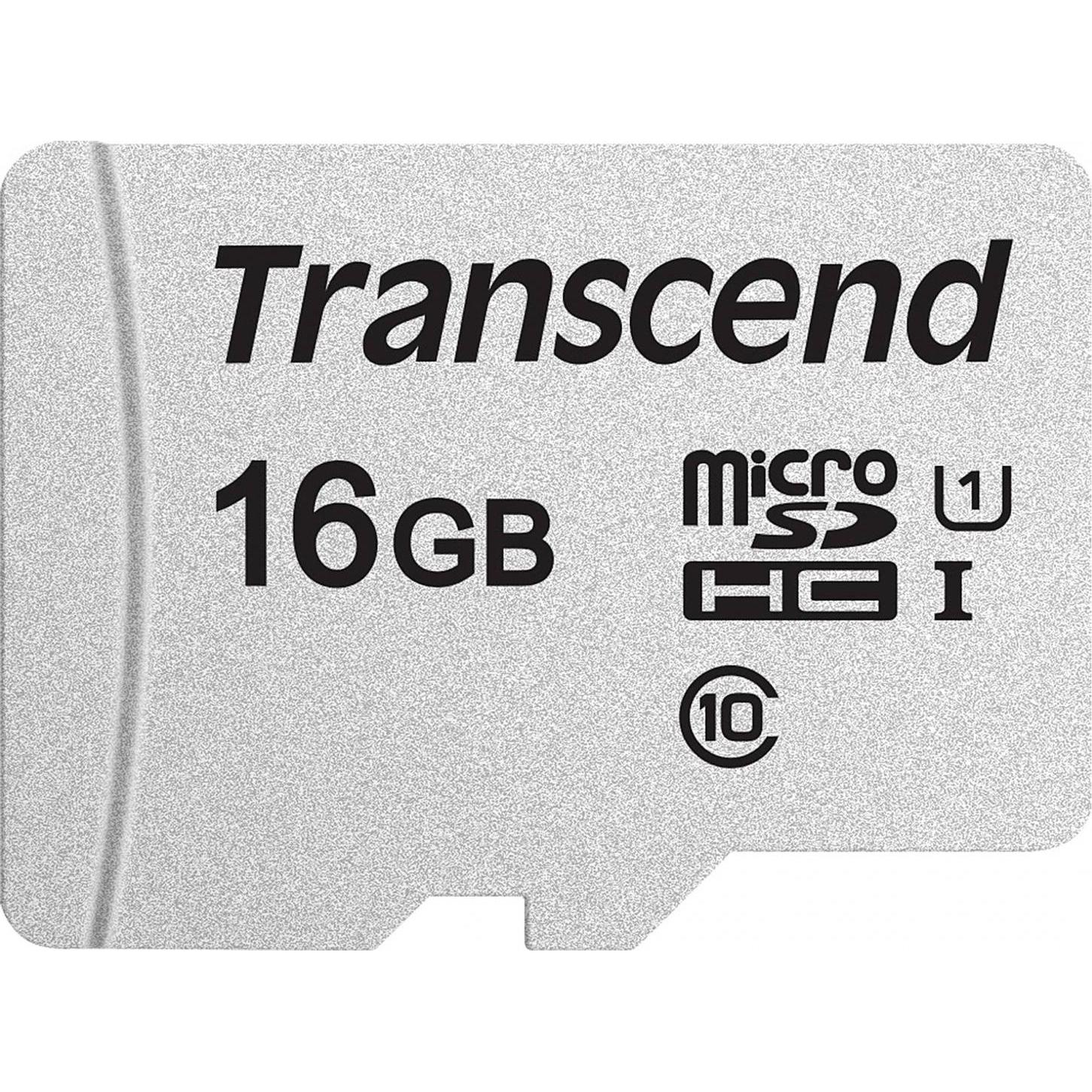 Transcend 300S (16 GB, microSDHC, U3, UHS-I), Speicherkarte, Silber