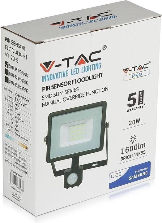 Produktbild V-TAC V TAC LED Flutlichtstrahler Flutlicht VT 20 S 6400K (1600 lm, IP65)