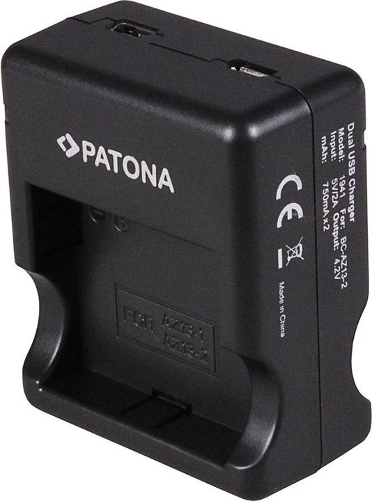 Actual product image Patona Dual fast charger for Xiaomi Yi AZ13-2 AZ13-1 incl. Micro-USB cable (Camera battery charger)