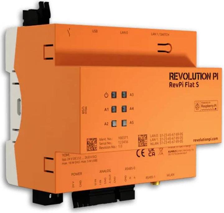 Actual product image Kunbus Revolution Pi by RevPi Flat Rate S 32 GB WiFi-BT PR100371 PLC expansion module
