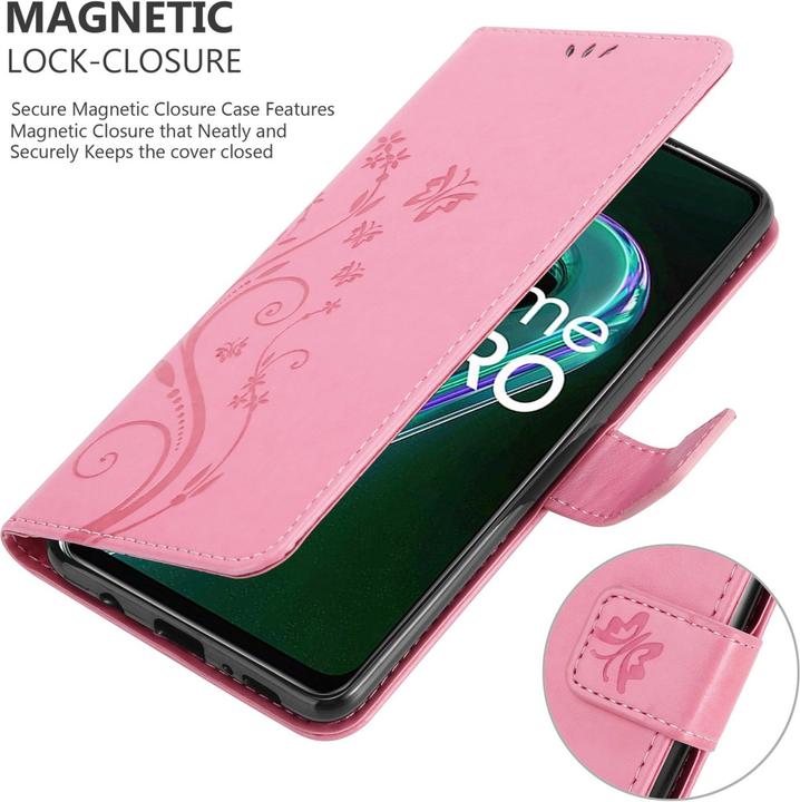 Actual product image Cadorabo Flower Book Case for Realme 9 5G / 9 PRO / V25 / Q5 / OnePlus Nord CE 2 LITE 5G (Vivo V25, Realme 9 Pro+, OnePlus North CE 2 Lite 5G)