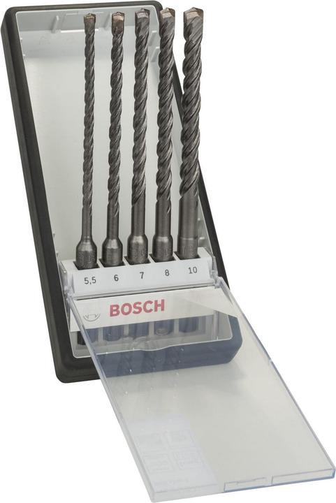 Immagine prodotto Bosch Professional Zubehör Set di trapani a percussione SDS plus-5, Linea Robusta, 5 pezzi, 5,5-10 mm (5,5 mm, 6 mm, 7 mm, 8 mm, 10 mm)