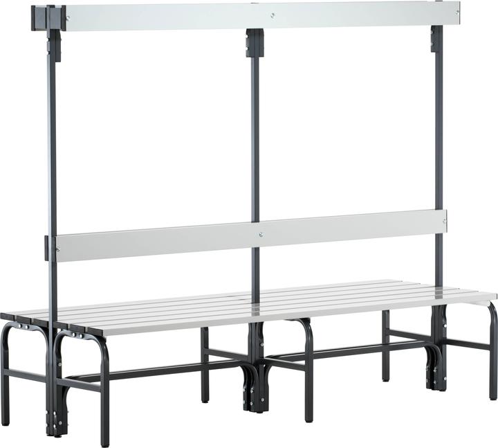 Produktbild Sypro Umkleidebank für Nassräume mit Rückenlehne, doppelseitig (40 cm, 28 cm)