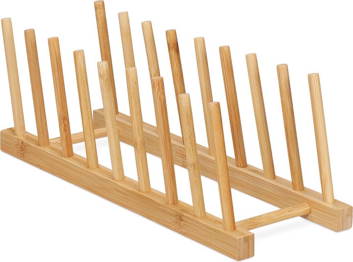 Relaxdays Plate stand bamboo