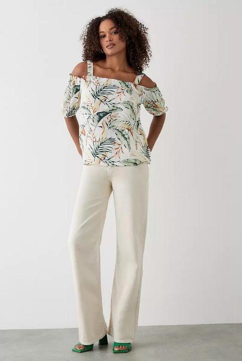 Produktbild Dorothy Perkins Tropical Krawattenschulter Bardot Top (40)