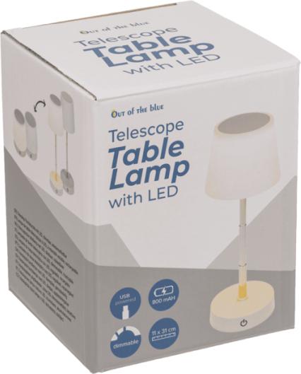 Produktbild Out of the blue Teleskop-Tischleuchte mit LED, dimmbar, wiederaufladbar, ca. 11 x 31 cm