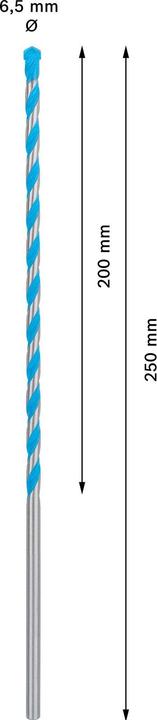 Actual product image Bosch Professional Zubehör Expert CYL-9 MultiConstruction drill, 6 x 200 x 250 mm, d 6 mm (6.5 mm)
