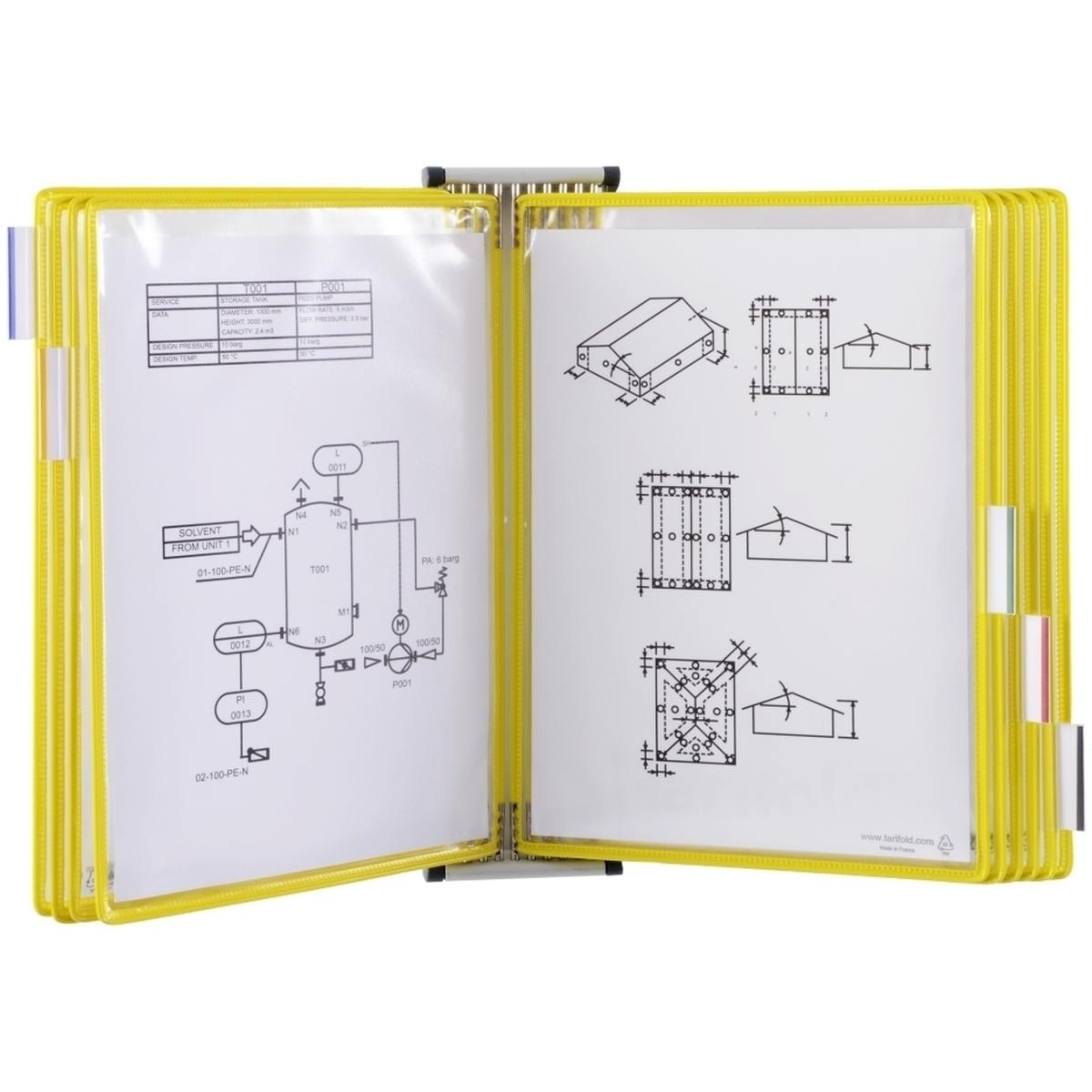 Tarifold, Informationsschild, Wand-Sichttafelsystem 413104 DIN A3 gelb mit 10 St. Sichttafeln