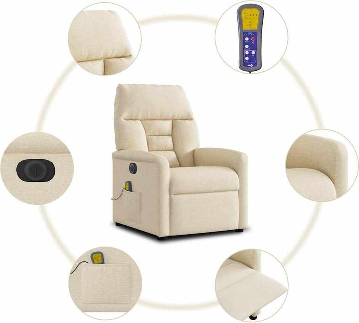 Immagine prodotto vidaXL Sedia da massaggio elettrica in tessuto crema