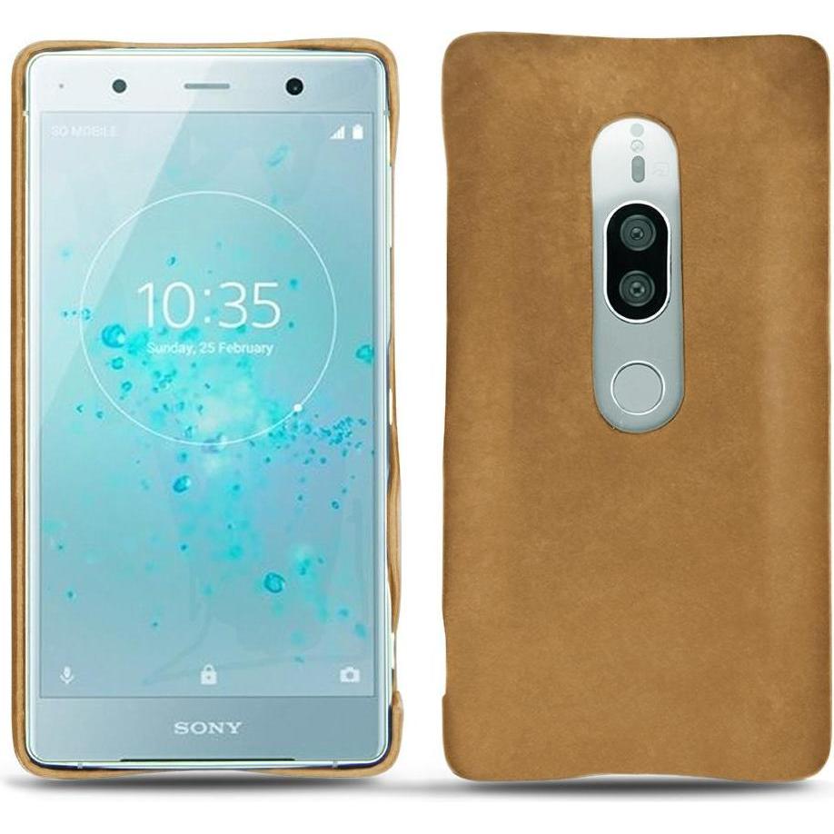 Noreve Lederschutzhülle (Sony Xperia XZ2 Premium), Smartphone Hülle, Braun