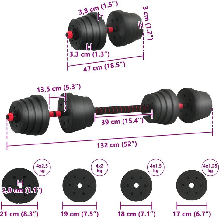 Produktbild vidaXL Hantelset