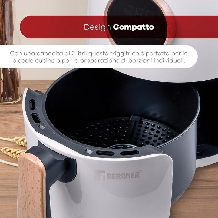 Produktbild Bergner Heissluft-Fritteuse 1000W Antihaftbeschichtung, mit Display, Cool-Touch-Gehäuse, Überhitzu