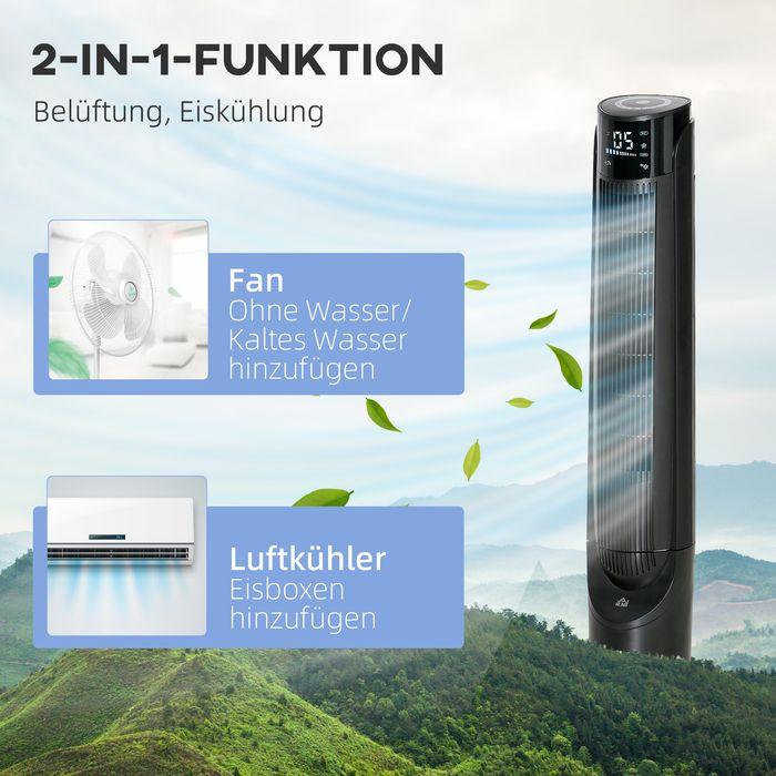 Produktbild Swisshandel24 Luftkühler Turmventilator mit Wasserkühlung Fernbedienung, 12h Timer, 4 Modi (58.20 dB)
