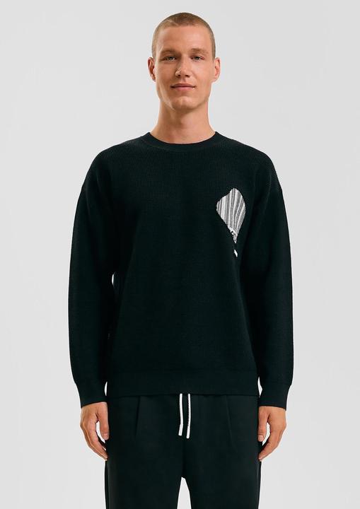 Actual product image S.Oliver Strickpullover STREETS Kapsel Strickpullover mit Applikation (M)