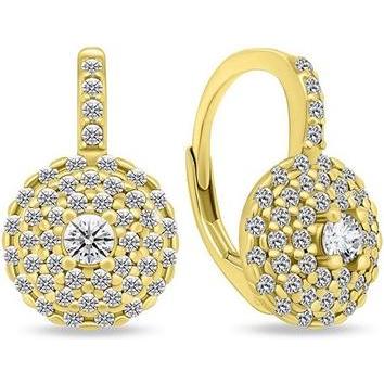 Brilio, Ohrringe, Silver - Stunning gold-plated earrings with zircons EA12Y