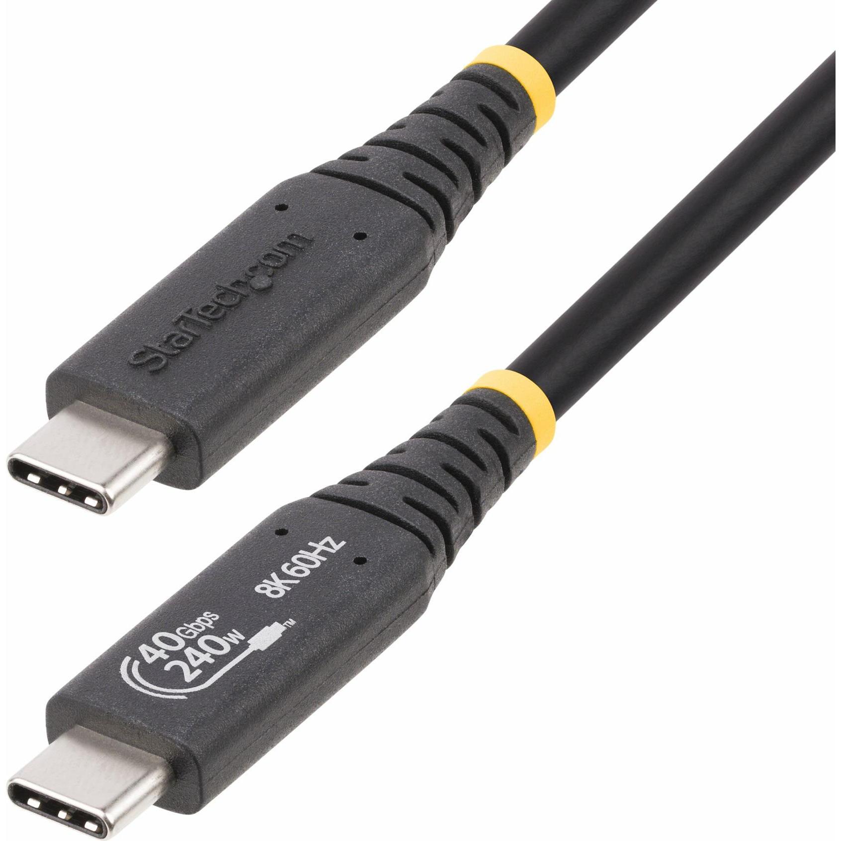 Thumbnail - StarTech com 1m USB4 Kabel, USB-IF Zertifiziertes USB-C Kabel, 40Gbps Datenübertragung, 240W Power D (1 m, USB 4.0), USB...