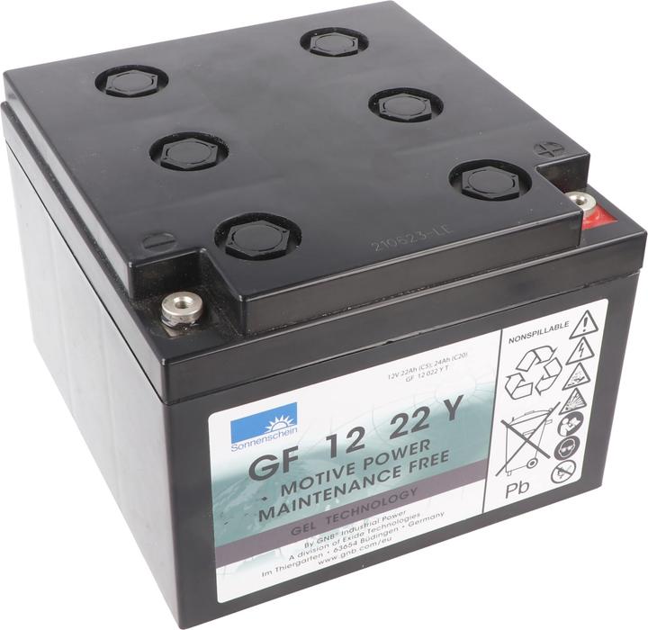 Actual product image Exide GF1222YT Sonnenschein Motive Power GF 12 022 Y T 12V 22Ah 5hr C5, 24Ah 20hr C20 (12 V, 22 Ah)