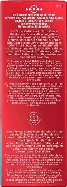 Nährwerte und Zutaten Durex Gefühlsecht XXL (30 Stk.)
