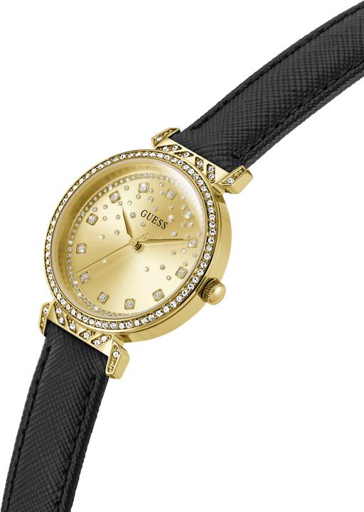 Immagine prodotto Guess P GLD CS W/ CRYS / SUN CHAMP GLITZ DL / BLK SAFFIANO LTR STRP Orologio da polso (32 mm)