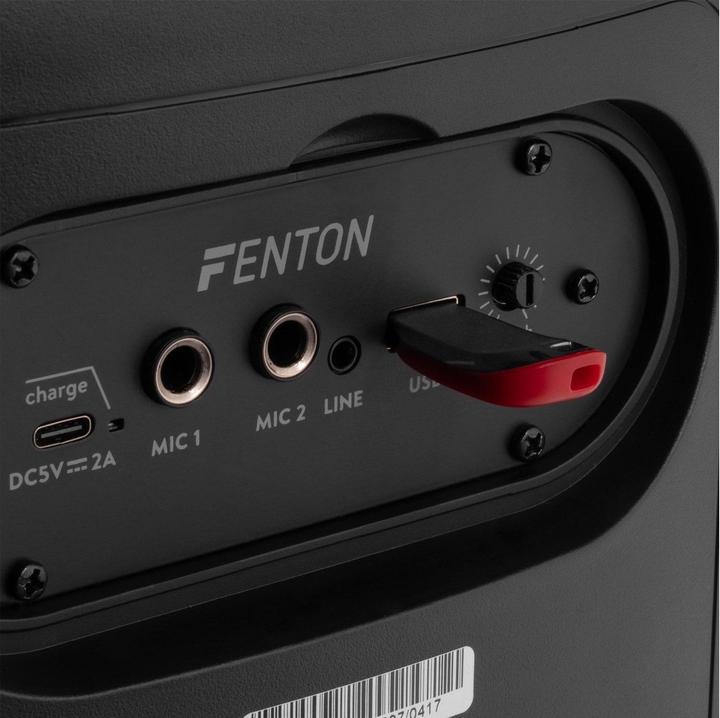 Image du produit Fenton Partybox - Track165 portable speaker met Bluetooth - Karaoke set met (15 h)