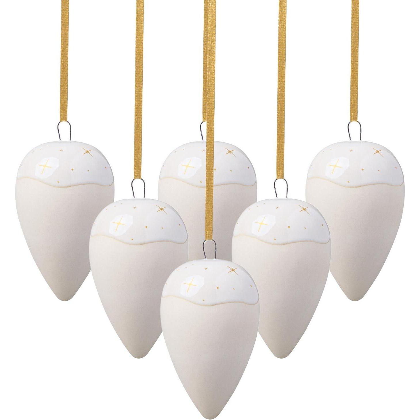 Like. by Villeroy & Boch, Christbaumschmuck, Winter Glow Ornamente Tropfen (6 -teilig)