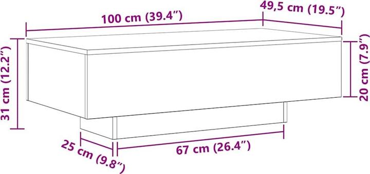 Actual product image VidaXL Coffee table (100 x 49.5 x 31 cm)