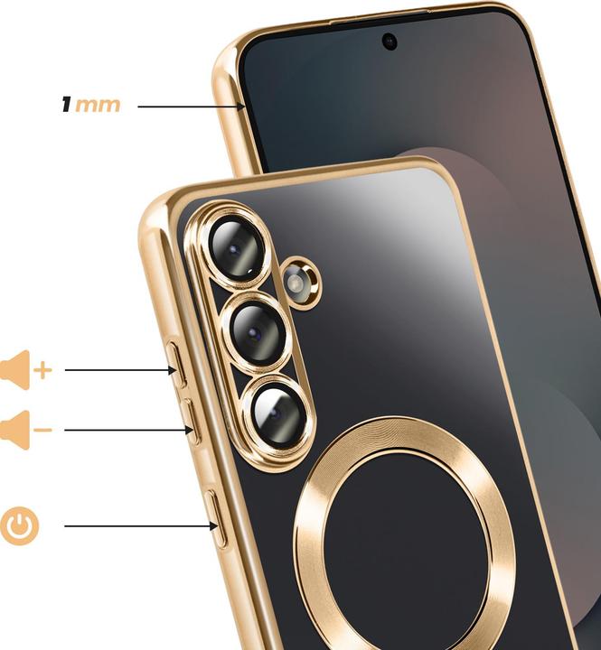 Produktbild Avizar MagSafe Hülle Galaxy S25 FE weich chrom (Samsung Galaxy S25 FE)