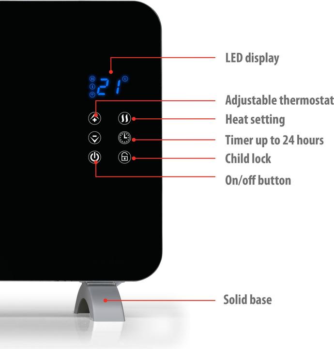 Actual product image Alpina Glass panel heater 230V 2000W (2000 W)