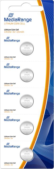 Produktbild MediaRange Lithium Coin Cell (5 Stk., CR1216, 25 mAh)