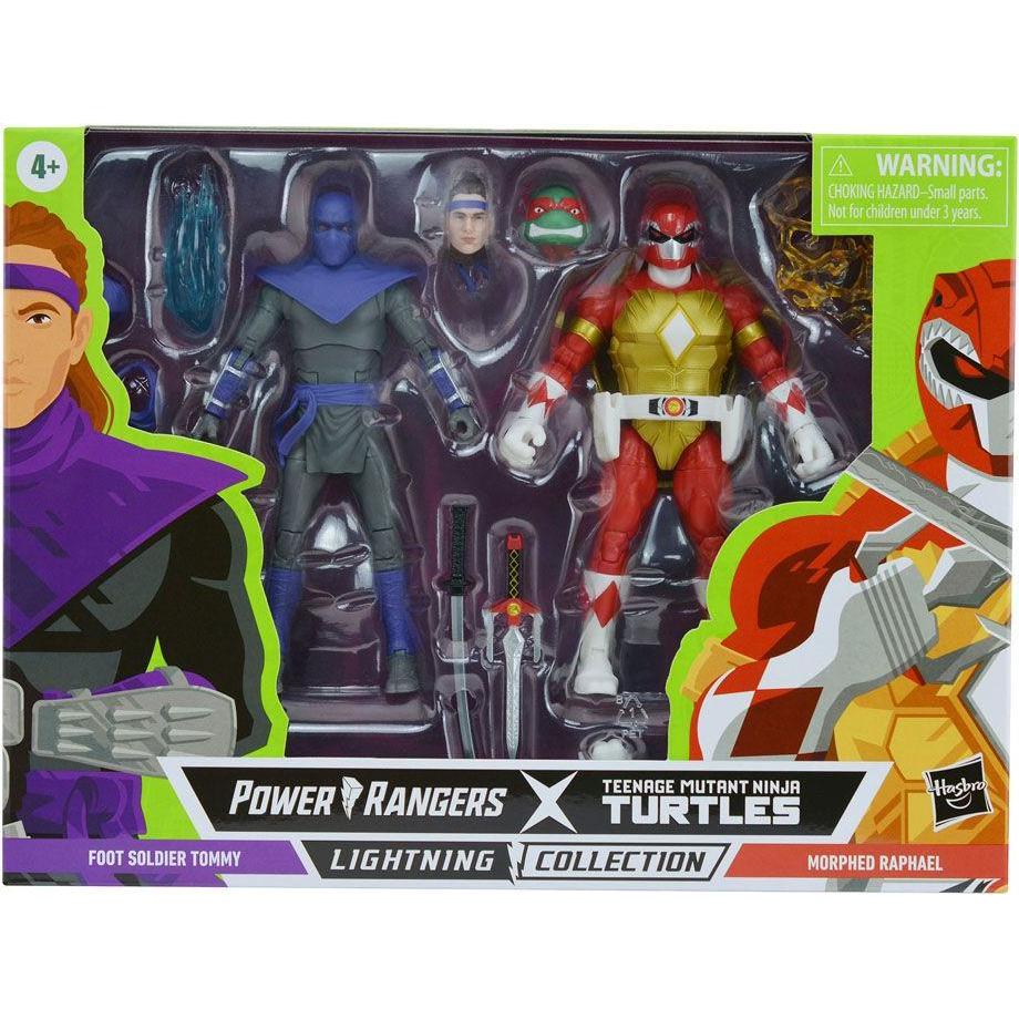 Thumbnail - Hasbro Power Rangers x TMNT Lightning Collection figurines 2022 Foot Soldier Tommy & Morphed Raphael