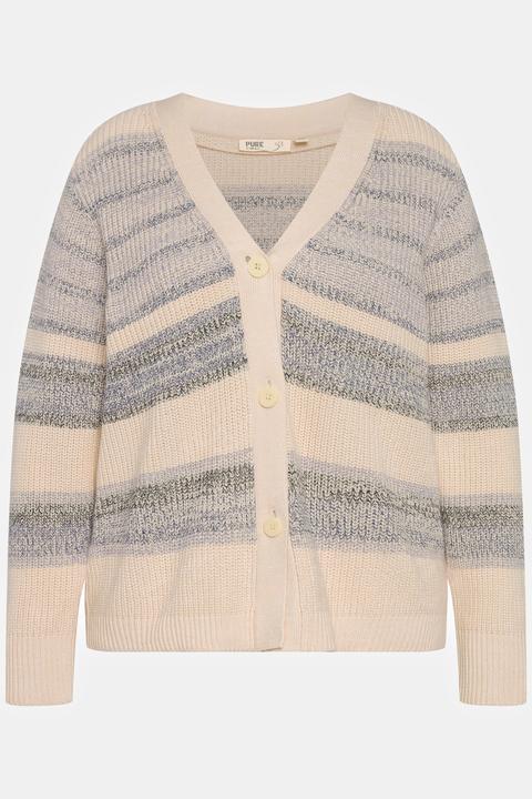 Produktbild Ulla Popken Strickjacke, Patentstrick, V-Ausschnitt (50, 52)