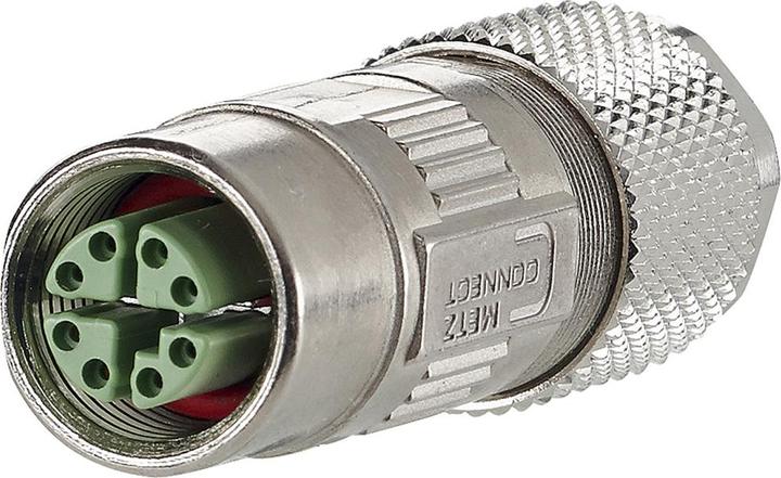 Elbro M12 Buchse IP67 gerade geschirmt, X-kodiert, Cat. 6A