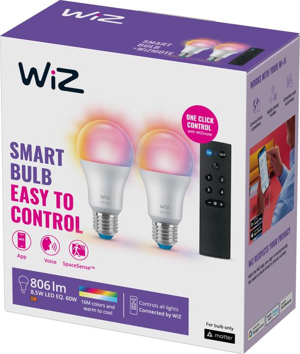 Image du produit WiZ 8720169074972 (E27, 8.50 W, 806 lm, 2 x, F)