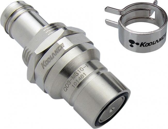 Produktbild Koolance QD3 Schnellverschluss mit Schott gerade männlich auf 10mm ID - no-spill