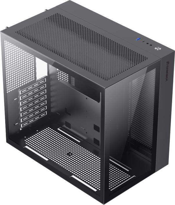 Actual product image GameMax Infinity Gaming Case w/ Glass Side & Front, ATX, Dual Chamber, No Fans inc., Mesh Panels, USB-C, Bla (ATX, mATX, Mini-ITX)