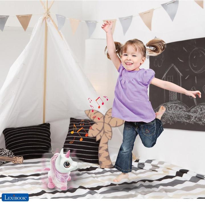 Produktbild Lexibook POWER Unicorn Mini Einhorn-Roboter mit Licht und Soundeffekten, Handklatschbefehl, Wiederholungsfunk (Französisch)