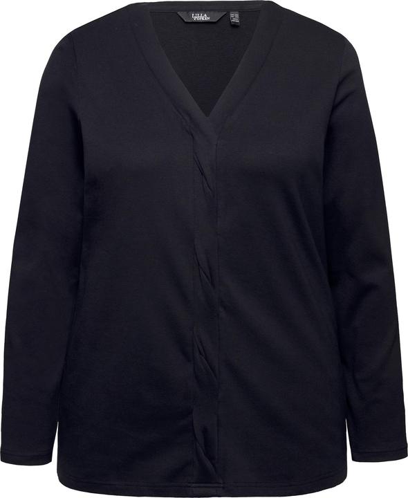 Immagine prodotto Ulla Popken Maglia a costine con trecce, scollo a V e maniche lunghe (58)