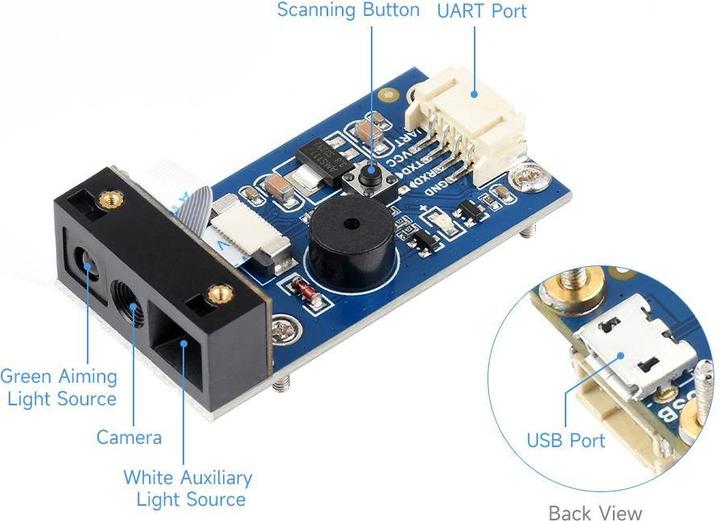Actual product image WaveShare Barcode QR Code Scanner Module (C)