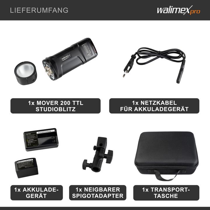 Actual product image Walimex pro Studio battery-powered flash Mover 200 TTL (200 W, Flash head)