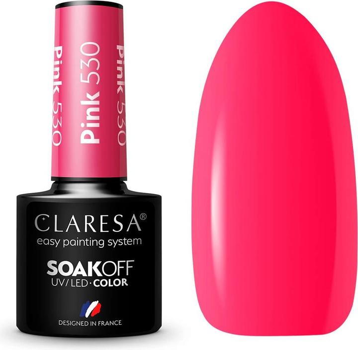 Produktbild Claresa UV LED Nagellack Kollektion Hybrid Maniküre Soak Off - 5ml Rosa Farbe Nr. 530 (Nr 530, Pink 530, Gel-Effekt Nagellack, UV-Gel Lack)