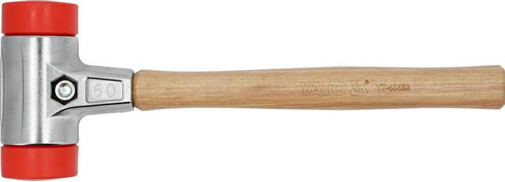 Actual product image Yato Pflasterhammer Schonhammer, 60 mm,Gummihammer, Einsätze Ultra-Polyethylen (1390 g)