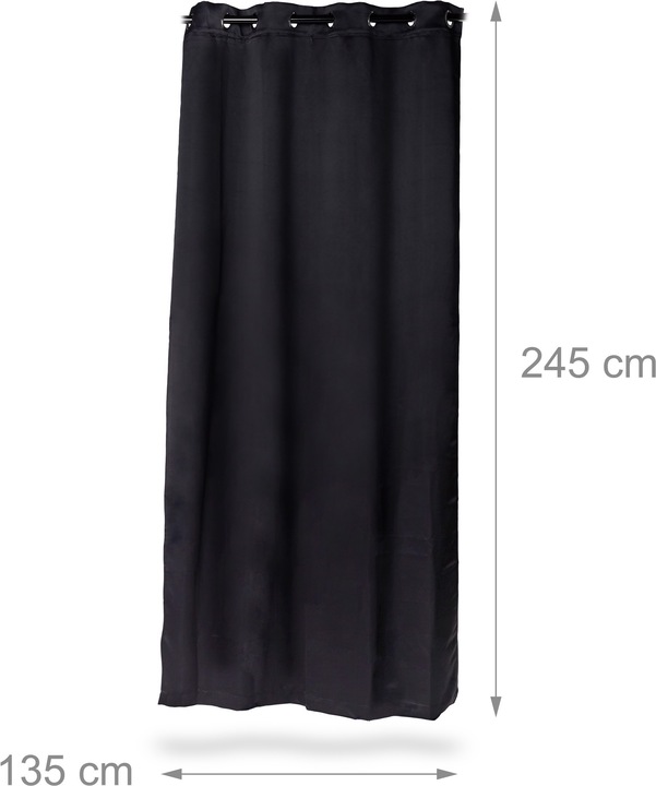 Actual product image Relaxdays Blackout Eyelet Curtains Set of 2 (135 x 245 x 0.5 cm)