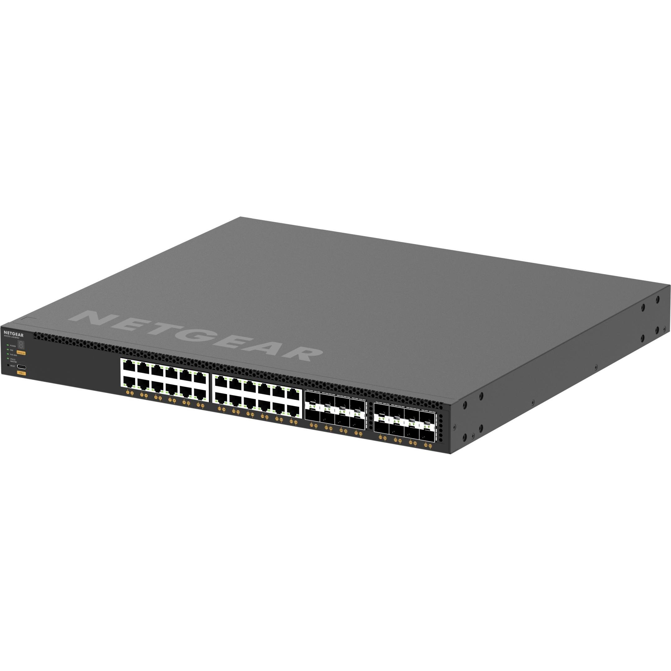 Netgear 48PT M4350-24X8F8V Managed Switch (32 Ports), Netzwerk Switch, Schwarz